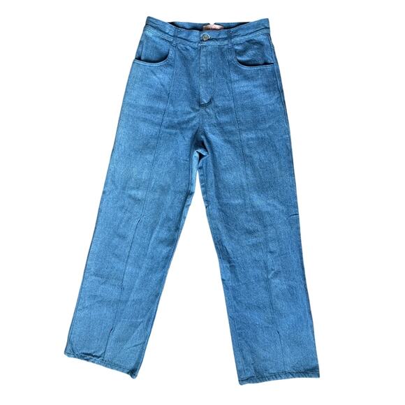 Lisa Says Gah Denim - Lisa Says Gah Wide Leg Jeans in Mid Blue Size 29 - AS IS